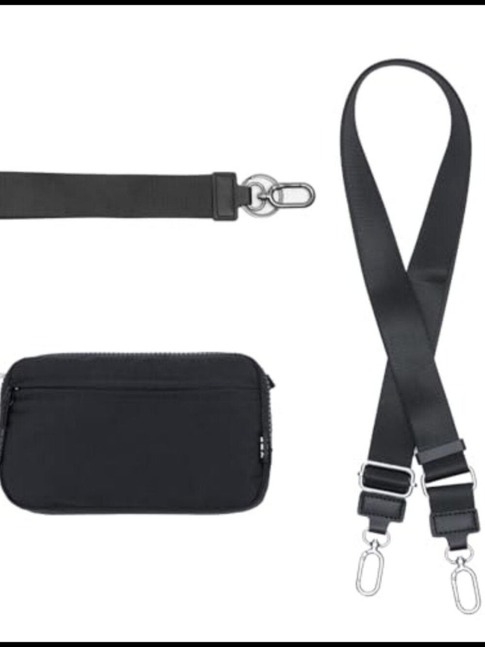 Nylon Wristlet Wallet RFID Zip Crossbody Bag with Card Slots